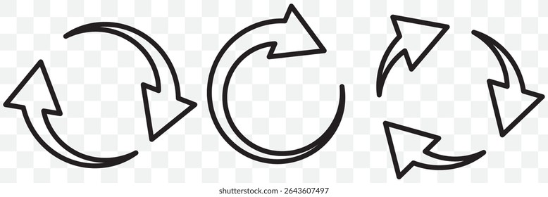 ícone de seta circular definido. Ícone de seta circular vermelha, atualizar, sinal de símbolo de ícone de seta de recarga. Ícone de vetor Recarregar vermelho definido. vetor repetido. sinal de reiniciar ou reiniciar. Repita o símbolo de ciclo. Seta de rotação vermelha. 