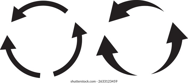 Circle arrow icon set. refresh reload arrow symbol. Recycle, Repeat reload icons set. round arrow.