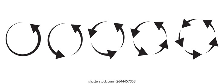 
circle arrow icon set. refresh and reload icon set.