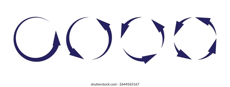 circle arrow icon set. refresh and reload icon set.