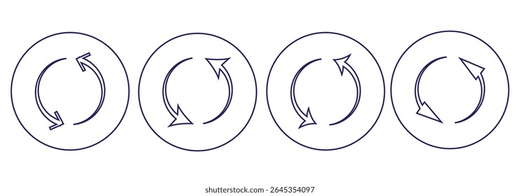 
ícone de seta circular definido. ícone atualizar e recarregar conjunto.