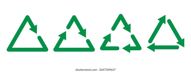 Circle arrow icon set. Refresh icon set. Green reload icon vector. One, two, three, four, five, six arrow in the loop. Vector illustration