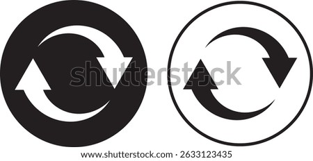Circle arrow icon set. refresh reload arrow symbol. Recycle, Repeat reload icons set. round arrow.