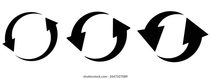 circle arrow icon set. repeat and reload arrow.  Repeat cycle symbol. 