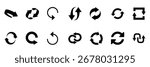 circle arrow icon set. Set of rotate arrows vector icons. Recycle, reload, refresh sign. Transfer, swap, exchange, spin, flip concept. vector illustration 