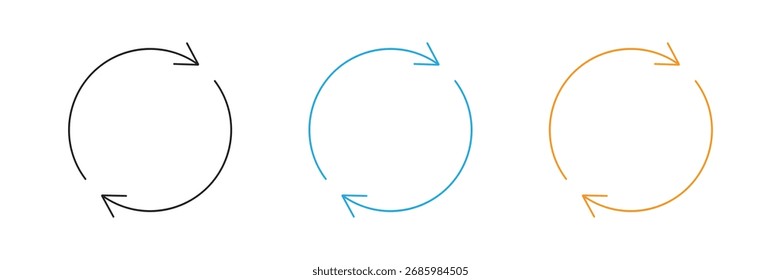 Circle arrow icon set. Simple element illustration. Circle arrow icon vector