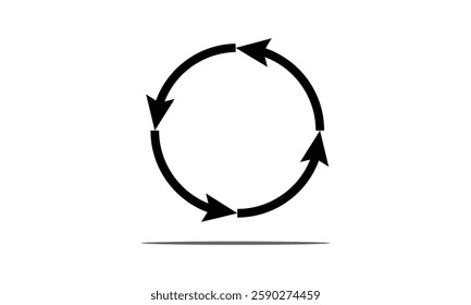 Circle arrow icon set. Symbol of reload, refresh, loading, recycle and repeat. Interconnecting round arrow vector icons set. Work in progress sign. One, two, three, four, five,  arrow in the loop. 