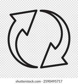 Circle arrow icon set. Symbol of reload, refresh, loading, recycle and repeat. Interconnecting round arrow vector icons set. Refresh icon vector illustration. Reload sign and symbol. Update icon.