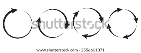 Circle arrow icon set. Symbol of reload, refresh, loading, recycle and repeat.