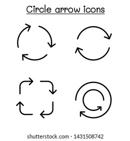 Circle Arrow Icon Set Vector Illustration Graphic Design