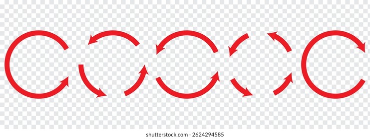 Ícone Circular Seta definir ilustração de vetor, atualizar, recarregar, Conjunto de setas circulares girando, setas circulares diferentes de Cor de variedade isolada, sinal de reciclagem, sinal de seta e símbolo.
