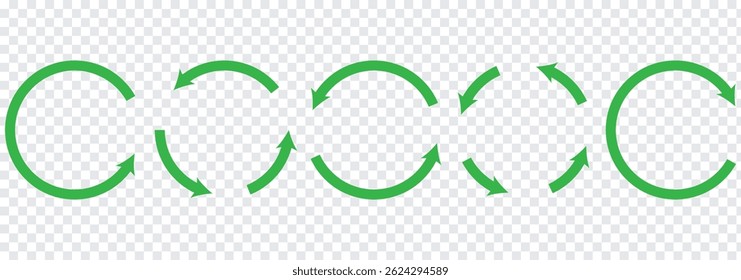 Ícone Circular Seta definir ilustração de vetor, atualizar, recarregar, Conjunto de setas circulares girando, setas circulares diferentes de Cor de variedade isolada, sinal de reciclagem, sinal de seta e símbolo.