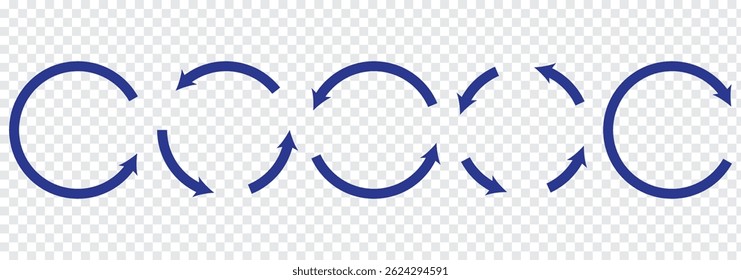 Ícone Circular Seta definir ilustração de vetor, atualizar, recarregar, Conjunto de setas circulares girando, setas circulares diferentes de Cor de variedade isolada, sinal de reciclagem, sinal de seta e símbolo.