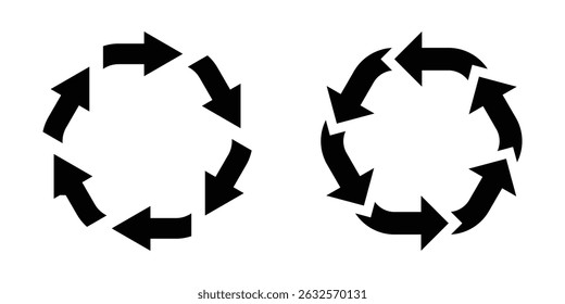 Circle arrow icon set vector illustration. Black circular arrow icon, refresh, reload arrow icon symbol sign. EPS 10