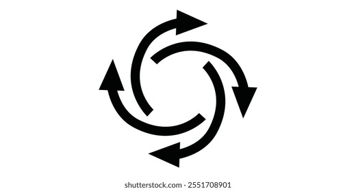 Circle arrow icon. Symbol of reload, refresh, loading, recycle and repeat.