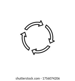 símbolo del vector del icono de flecha circular