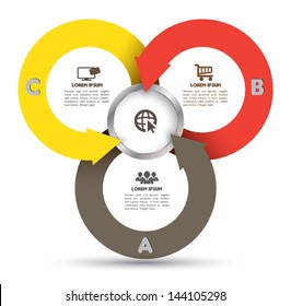 Circle arrow with icons. Can use for business concept, loop diagram, education template.