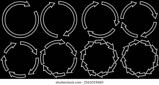 Circle arrow icons . reload, refresh, loading, recycle and repeat arrow icon set.  round arrow icons vector illustration eps 10.