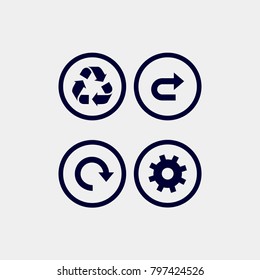 circle arrow icons set