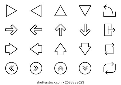 Circle and Arrow Icons Set: A Versatile Collection for Navigation, Directional Signs, Workflow Diagrams, User Interface Design