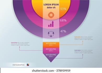 Circle and arrow Infographic. Concept - Scheme. Statistics graphic design , vector illustration. Can be used for workflow layout, banner, diagram, number options, step up, web.