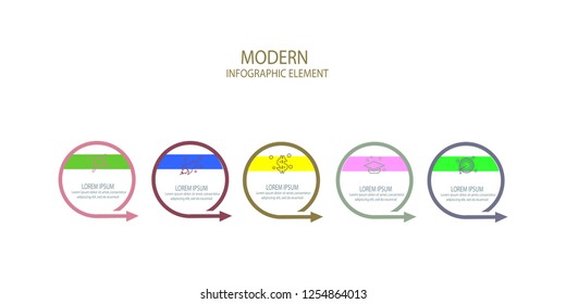 circle arrow infographic template element design vector