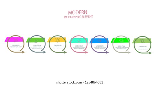 circle arrow infographic template element design vector