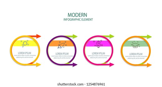 circle arrow infographic template element design vector
