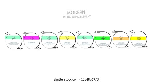 circle arrow infographic template element design vector
