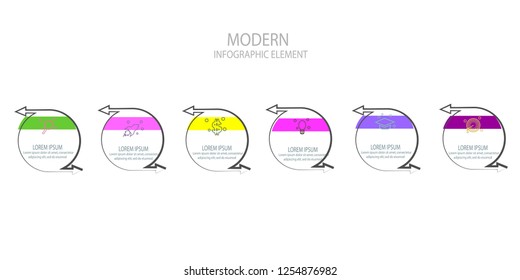circle arrow infographic template element design vector