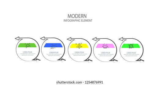 circle arrow infographic template element design vector