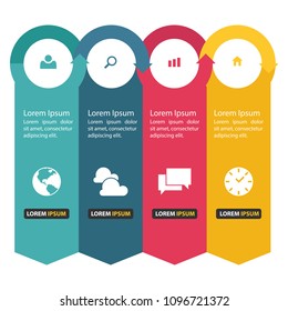 Circle Arrow Infographic Template Of Four Step Vector Image
