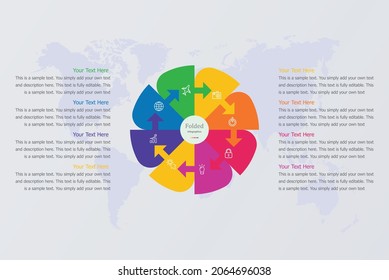 Circle with arrow infographic vector 8