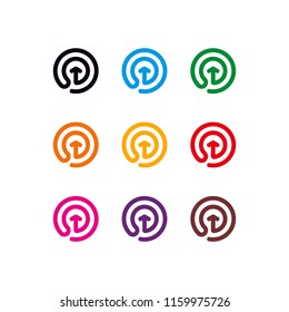 Circle Arrow Up Letter Logo Design Inspiration