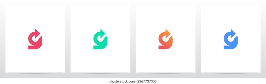 Diseño de logotipo de letra de flecha circular G