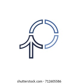 Circle with up arrow logo