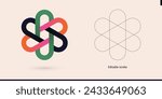 circle arrow logo circular icon, abstract people group community movement symbol, women children parent teen global social networking sign