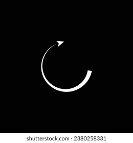 Circle Arrow Logo Design. Black and White Logo. Usable for Business Logos. Flat Vector Logo Design Template