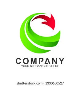 circle arrow logo, fast motion vector, delivery service icon, speed arrow, travel and transportation symbol, media tech logo design, abstract arrow business logo template