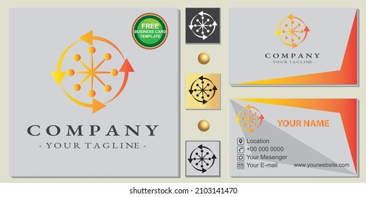 Circle arrow logo, free elegant business card template vector eps 10