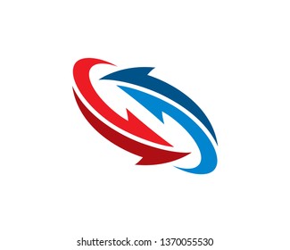 Circle Arrow Logo Template, Icon, Symbol - Vector