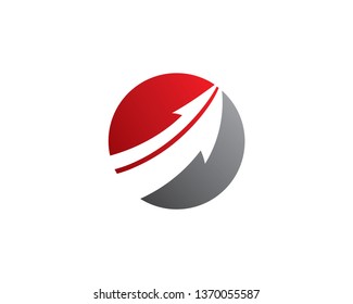Circle Arrow Logo Template, Icon, Symbol - Vector