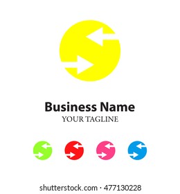 Circle arrow lowercase logo design template