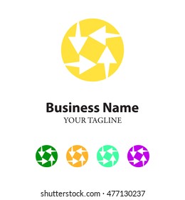 Circle arrow lowercase logo design template