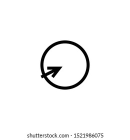 Circle with arrow on white background. Icon