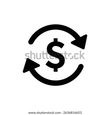 Circle Arrow Over Dollar Icon for Financial Investment and Money Flow