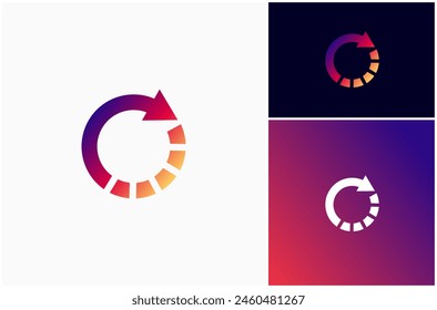 Circle Arrow Progress Circular Cursor Refresh Reload Process Modern Vector Logo Design Illustration