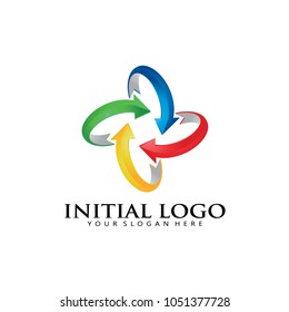 circle arrow recycle technology logo