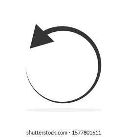 Circle arrow. Reload arrow icon isolated. Black refresh vector arrow. Circle arrow for infographic