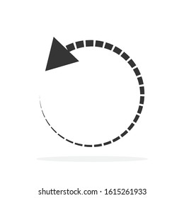Circle arrow. Reload arrow icon isolated. Black refresh vector arrow. Circle arrow for infographic